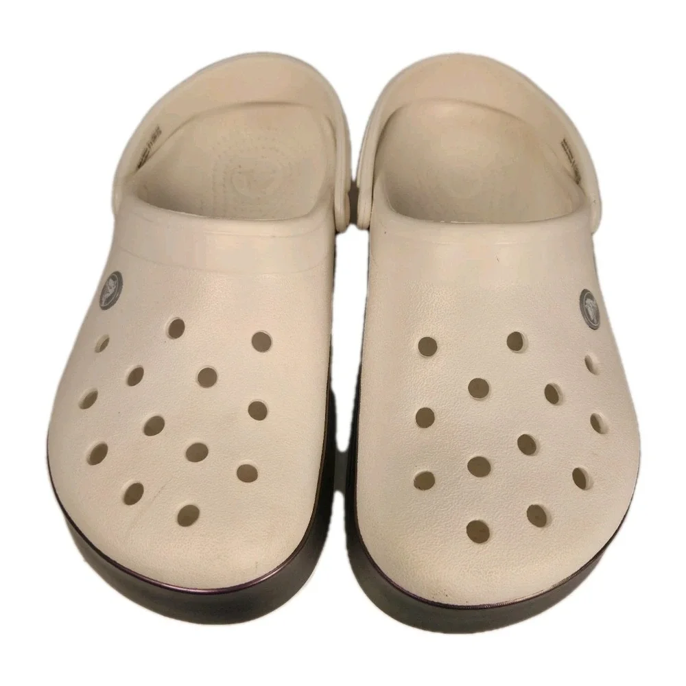 Crocs Crocband Clogs White Purple Unisex Adults Mens 6 Womens 8 Casual Footwear